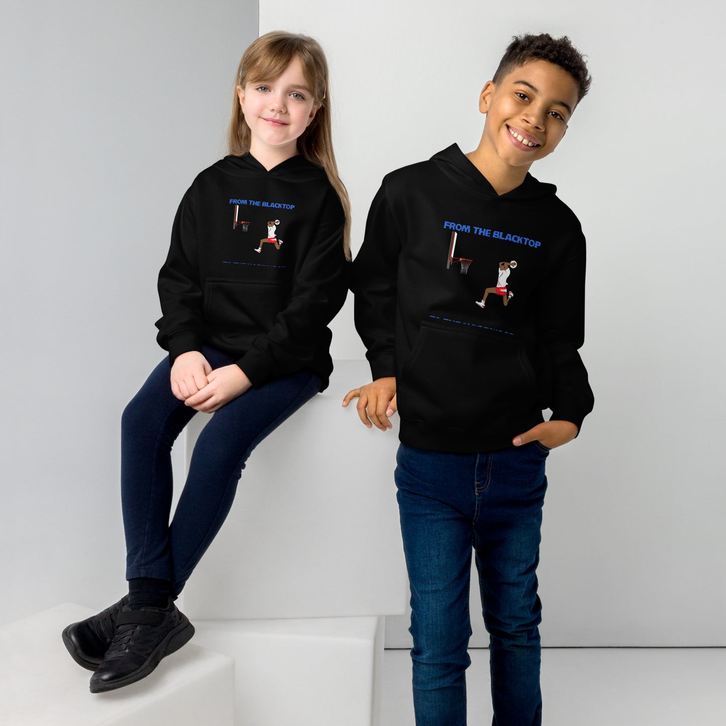 From The Blacktop To The Hardwood Kids Hoodie